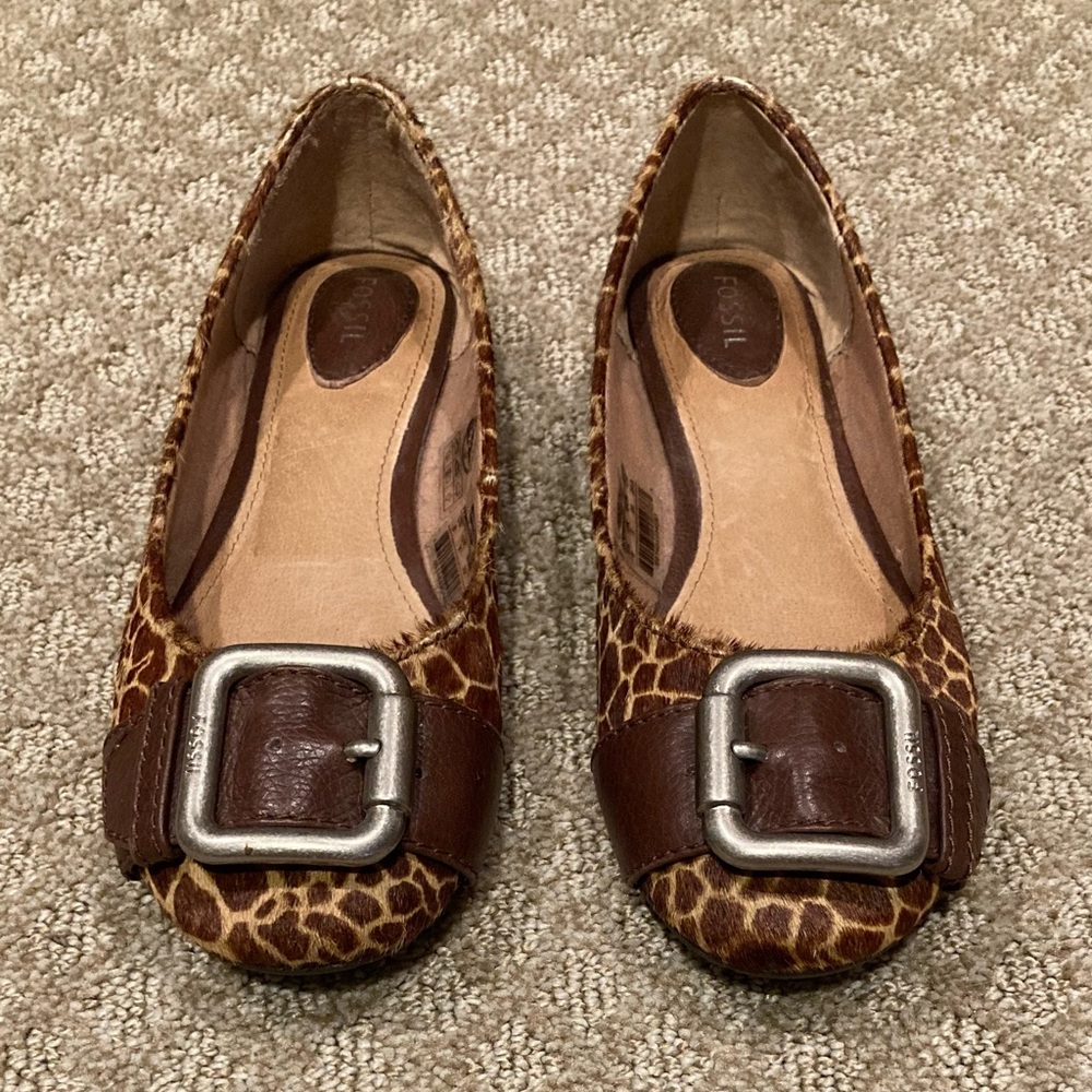 NWOB Fossil Maddox Calf Hair Flats